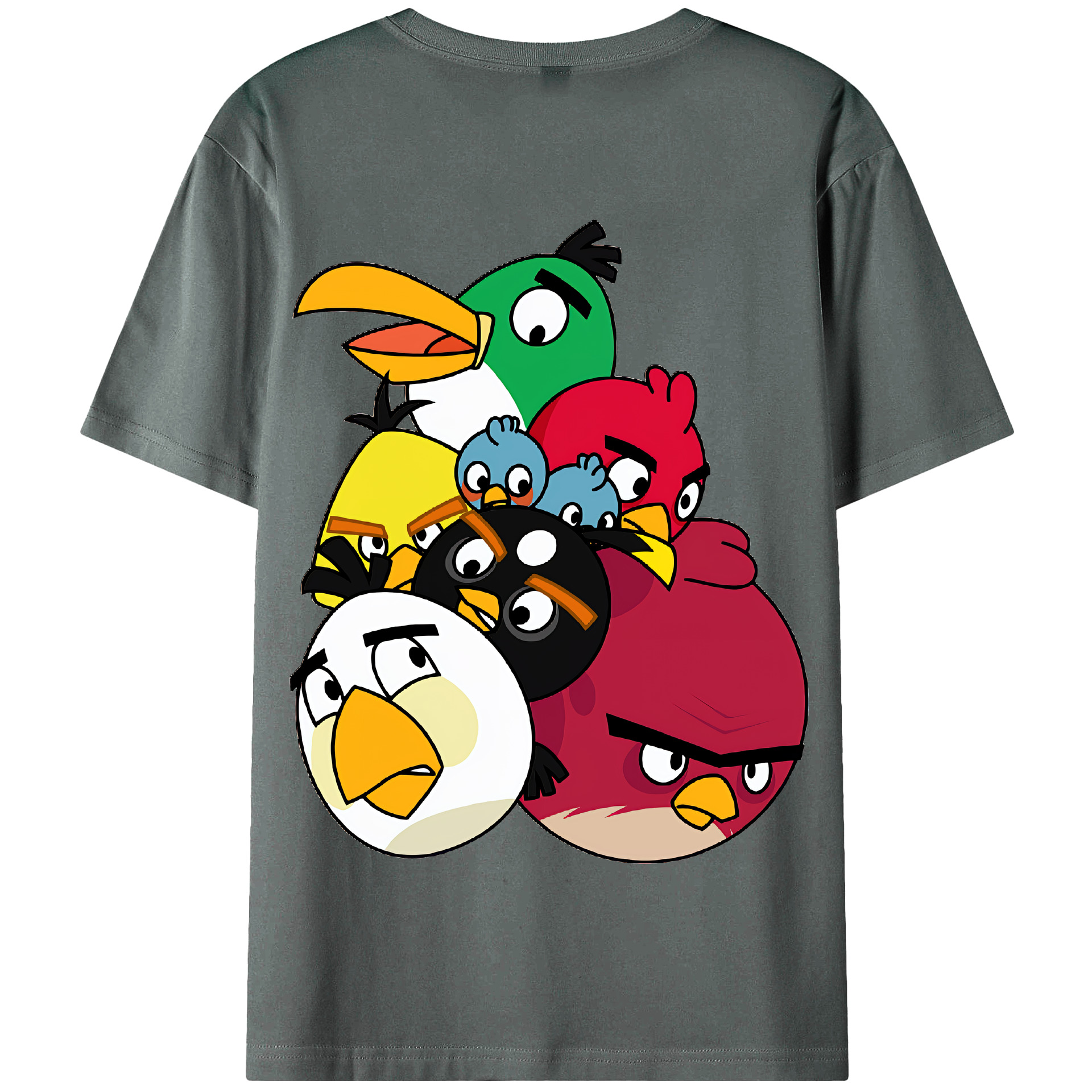 （画像用） Angry Birds アングリーバード 綿100％半袖Tシャツ（背面プリント）
